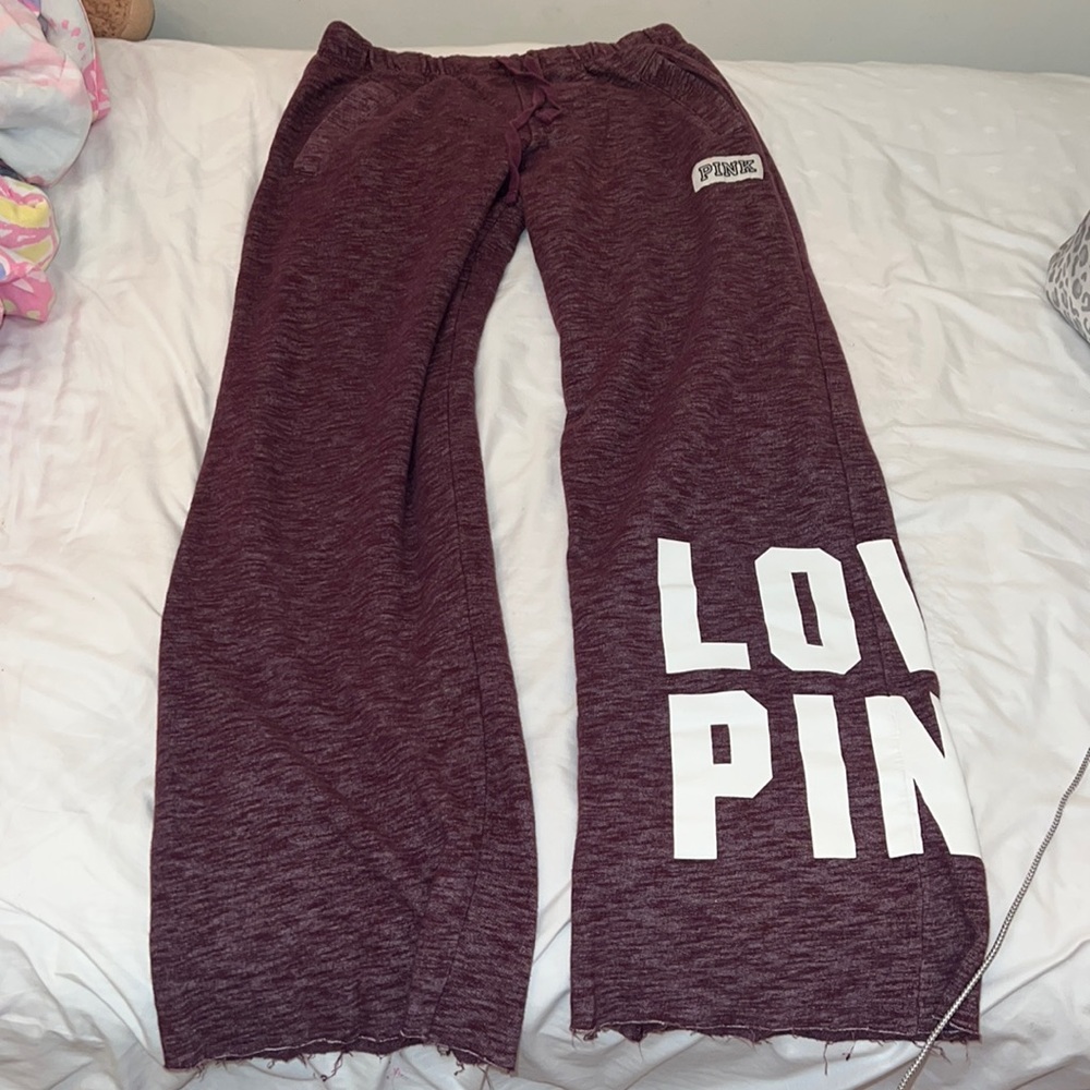 Pink Intimates & Sleepwear | Pink Victoria Secret Size Small Maroon Pants